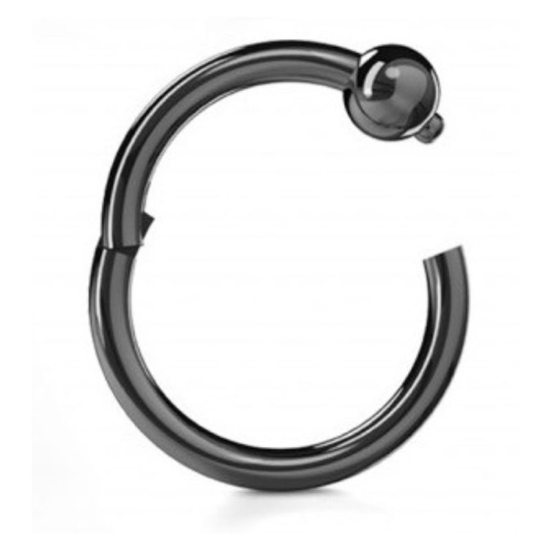 Anella NERA Chiusa a Click con sfera - Black Click BCR ring