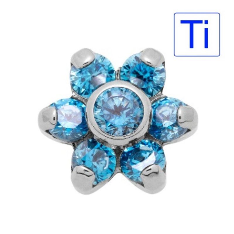 Gioiello Dermal Titanio a 6 petali