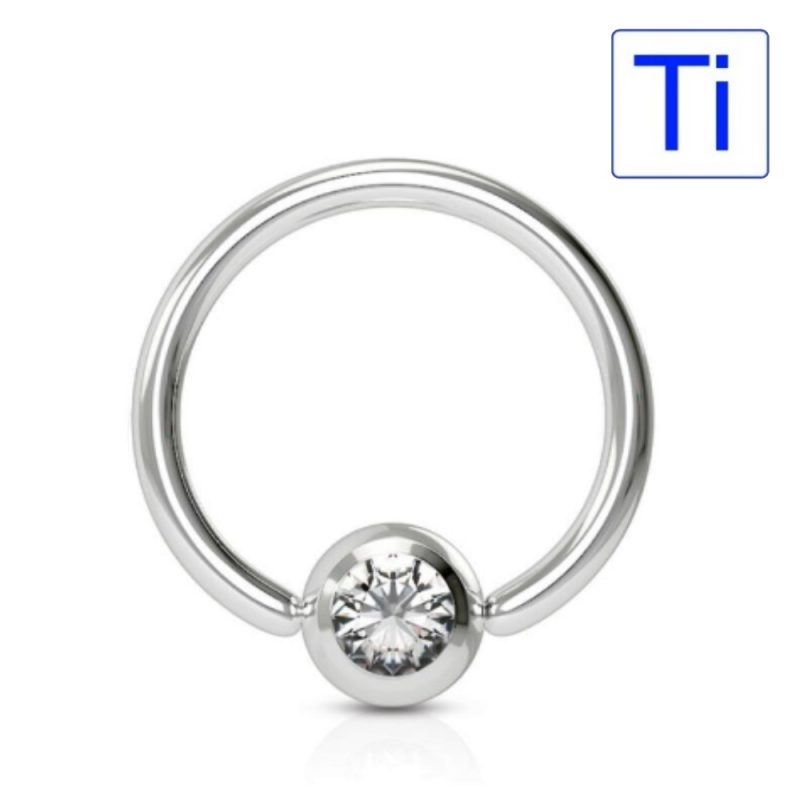 Anella in titanio Chiusa con Cristallo - BCR ring