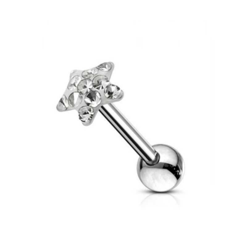 Barbell per Lingua con Stella a cristalli