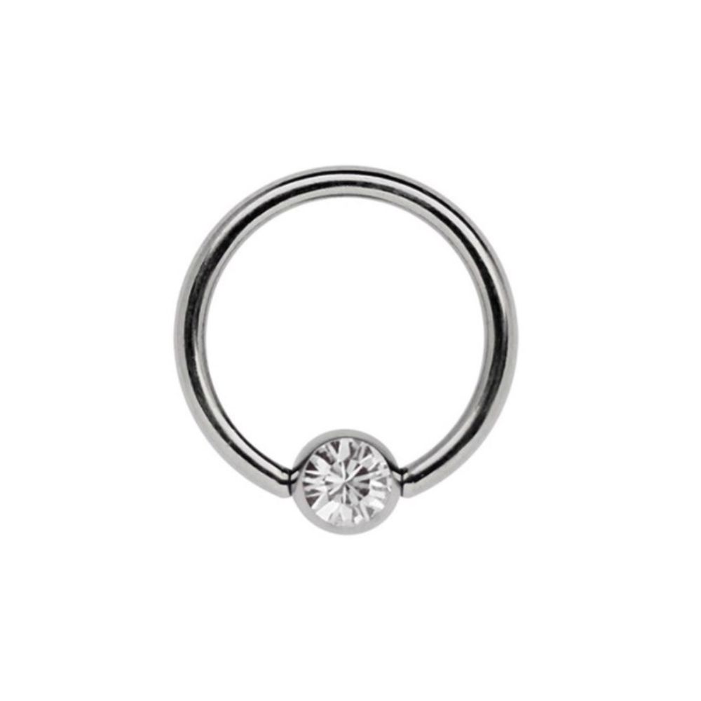 Anella Chiusa con brillantino 4mm - BCR ring - immagine 3