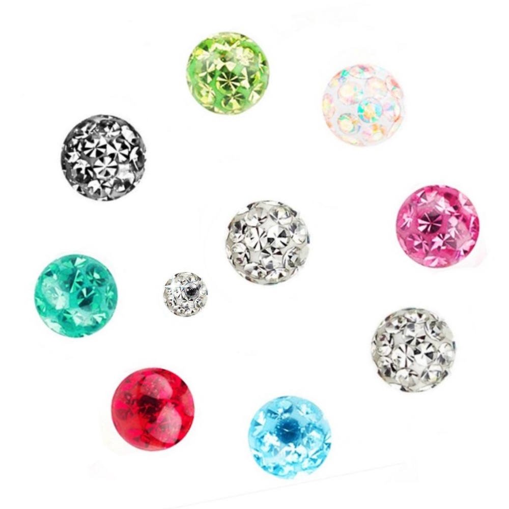 Sfera Acrilico 1.6 multi brillantino Glossy - CRYSTAL BALL 8mm
