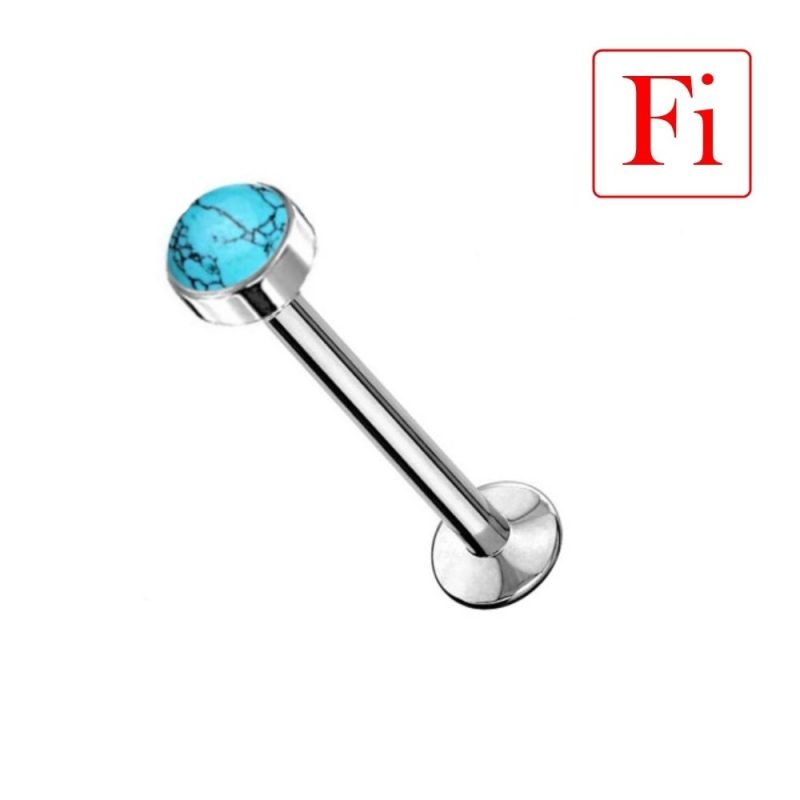Labret FILETTATURA INTERNA con Turchese
