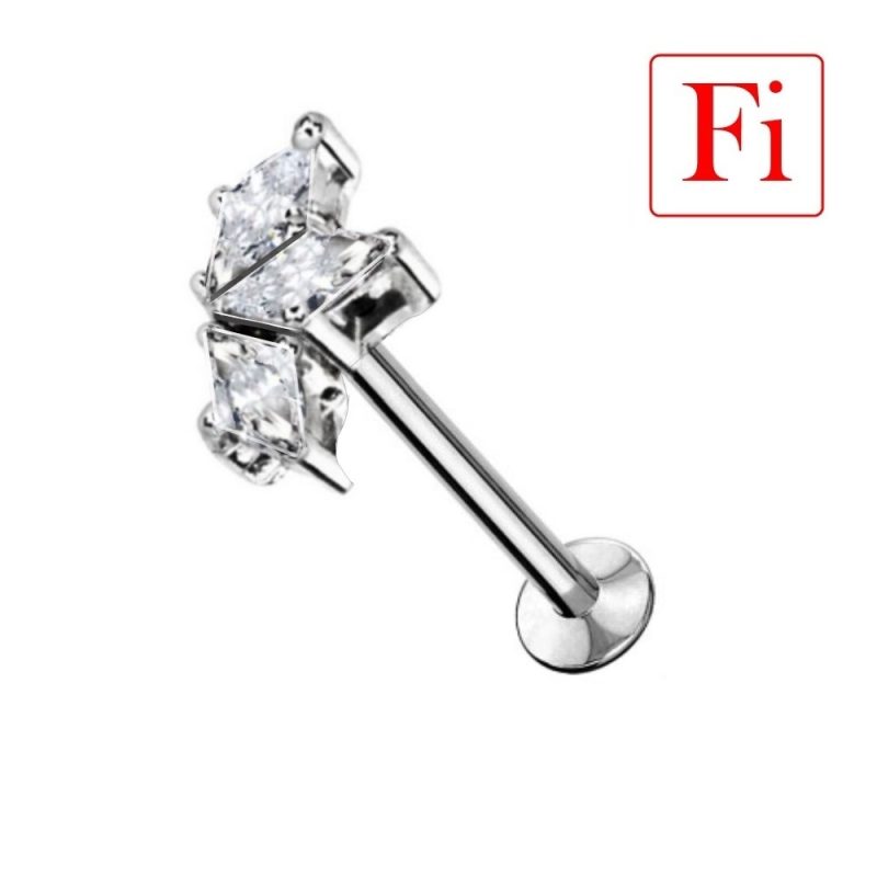 Labret FILETTATURA INTERNA a Tre rombi a corona