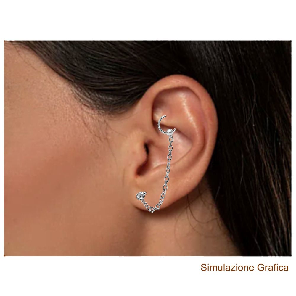 Labret FILETTATURA INTERNA & accessorio fissaggio per Catenella - immagine 8