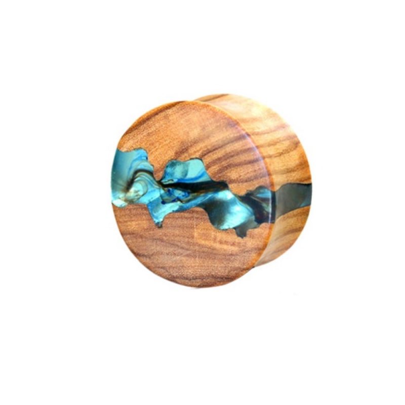 Plug in LEGNO con inserto in resina.