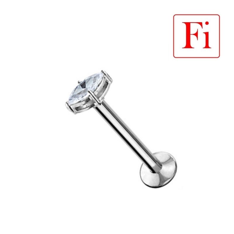 Labret FILETTATURA INTERNA con Cristallo ovale