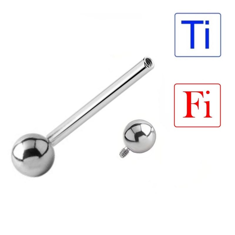 Barbell Titanio 1.6 mm con Filettatura Interna