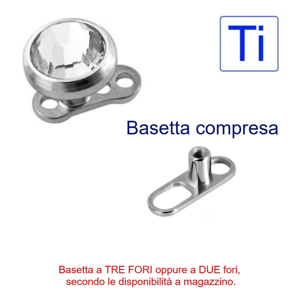 Gioiello STERILE -- Dermal con brillantino -- TITANIO - immagine 3