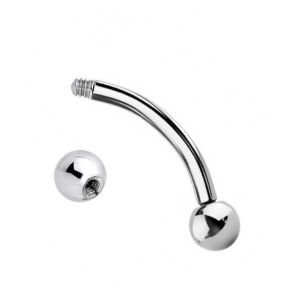 Gioiello STERILE -- Barbell curved 1.2 -- ACCIAIO - immagine 3