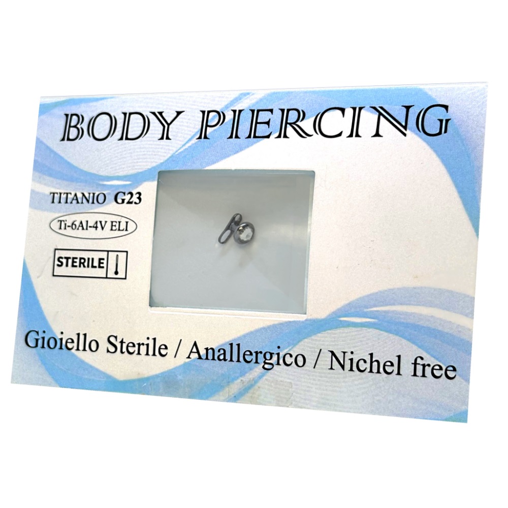 Gioiello STERILE -- Dermal con brillantino -- TITANIO
