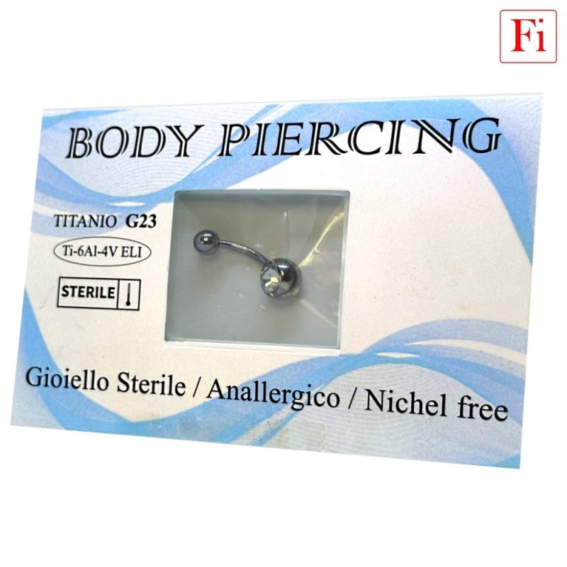 Gioiello STERILE -- BANANABELL 1 cristallo Filettatura Interna -- TITANIO