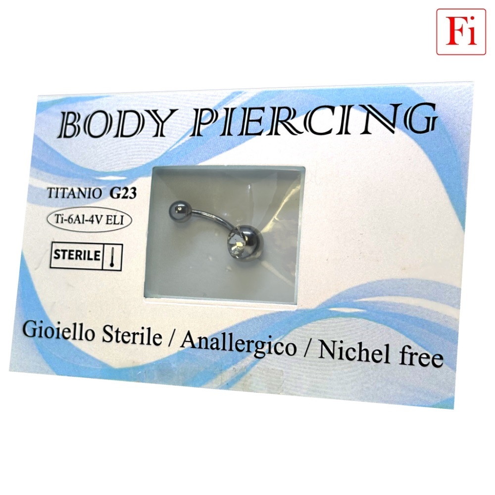 Gioiello STERILE -- BANANABELL 1 cristallo Filettatura Interna -- TITANIO