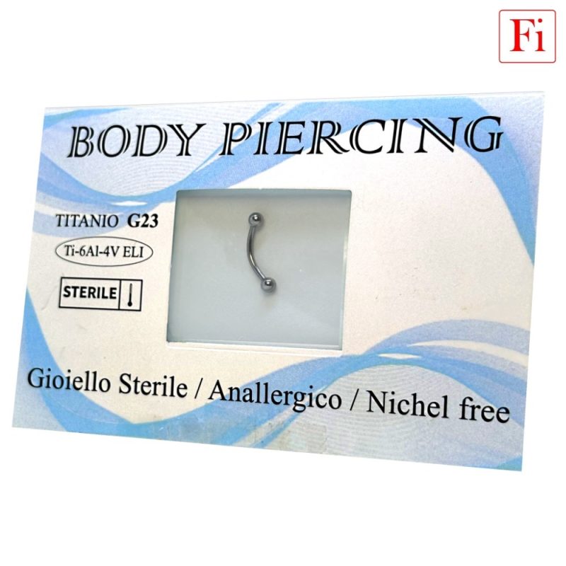 Gioiello STERILE -- Barbell curved 1.2 Filettatura Interna -- TITANIO