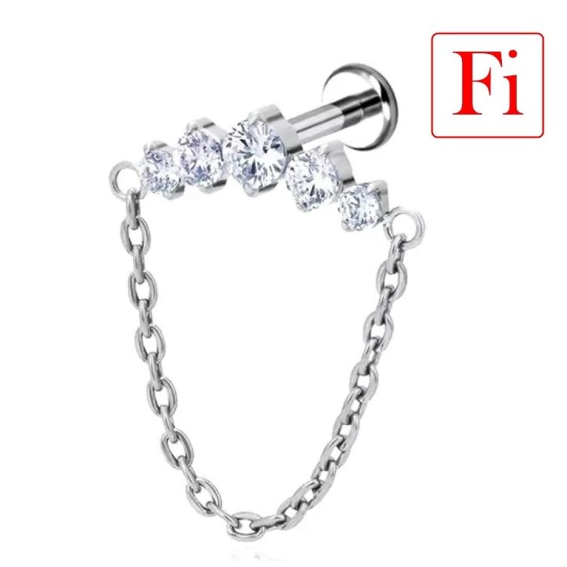 Gioiello Helix con 5 brillantini con Catenella