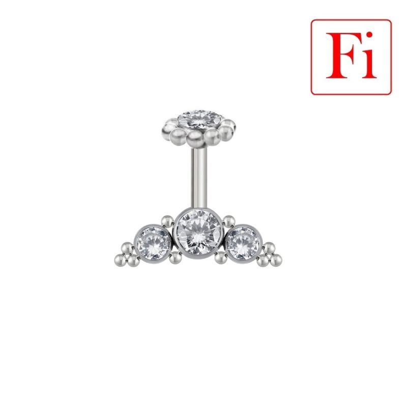 Gioiello Vertical Helix con 3 brillantini