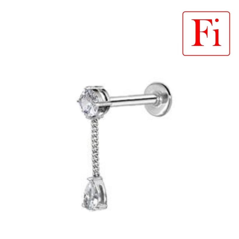 Labret FILETTATURA INTERNA con Catenella e Pendente