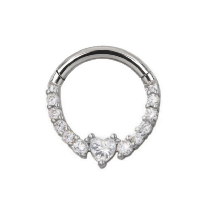 Septum clicker Cuore centrale e con corona di brillantini