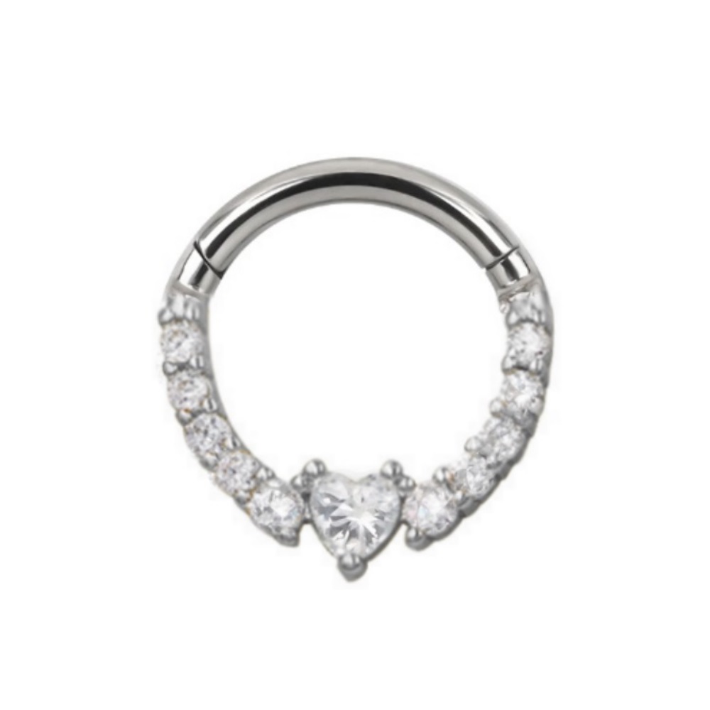 Septum clicker Cuore centrale e con corona di brillantini