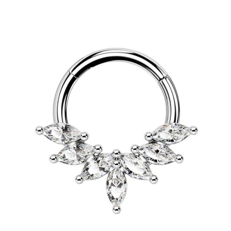Septum clicker con corona di brillantini e Ovale centrale