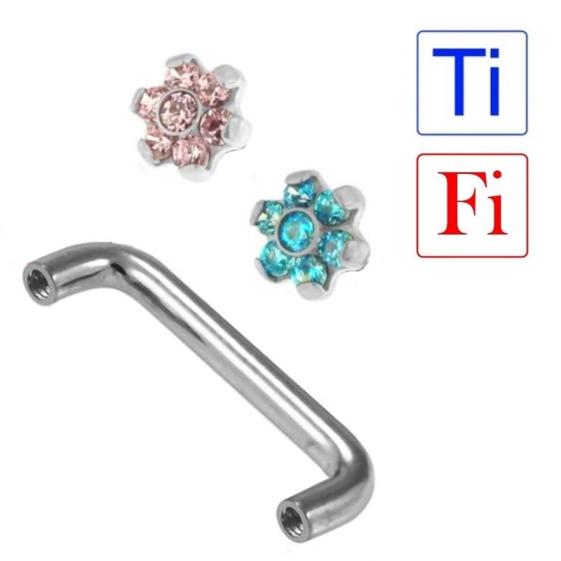 SURFACE barra tonda 1.6mm --- con cristalli a Fiori