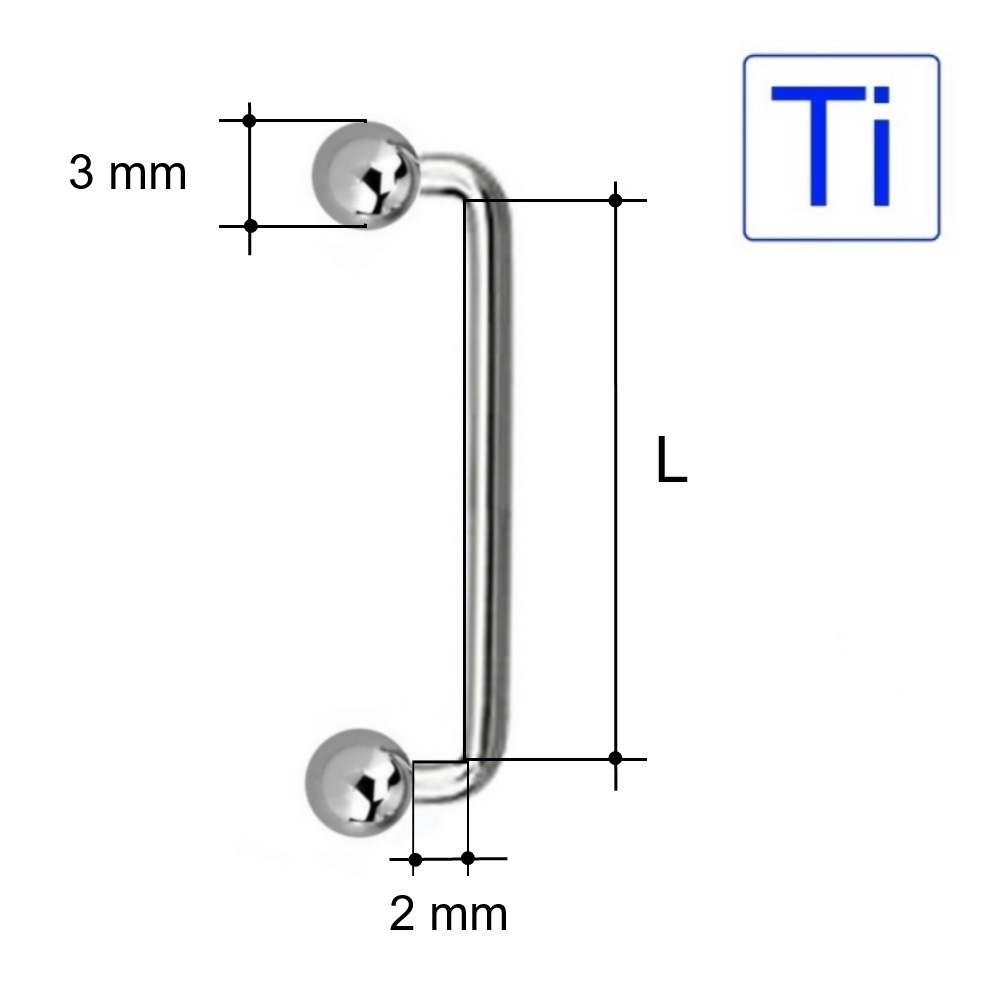 Barbell SURFACE in Titanio 1.2 mm -- a 90° - immagine 3