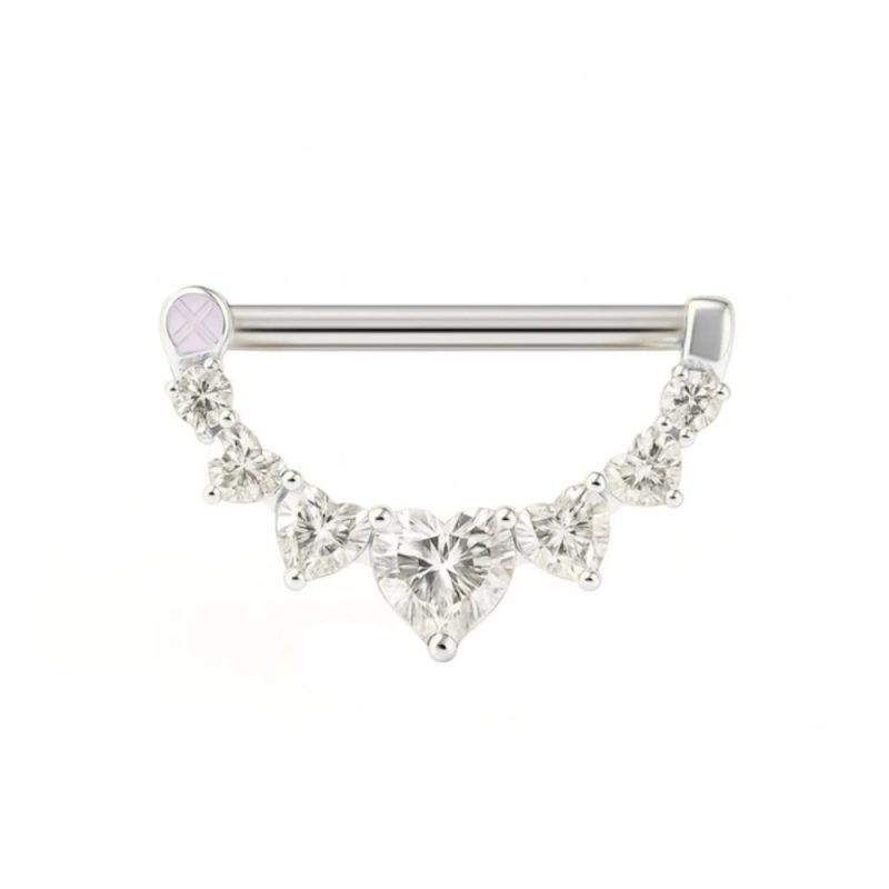 Nipple semicircolare a Brillantini cuore