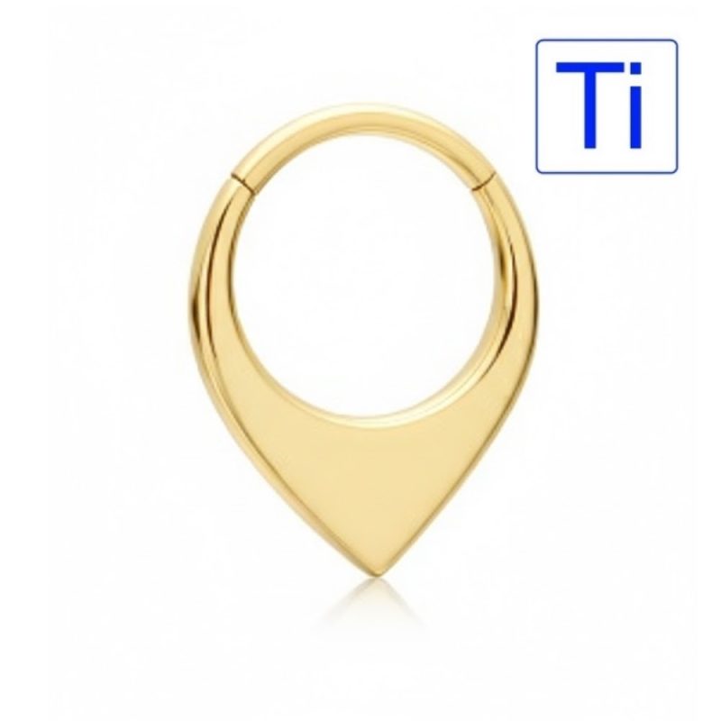Septum Titanio clicker V-shape a punta DORATO