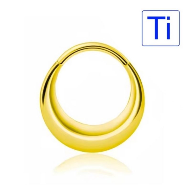 Septum Titanio clicker V-shape a punta tonda DORATO