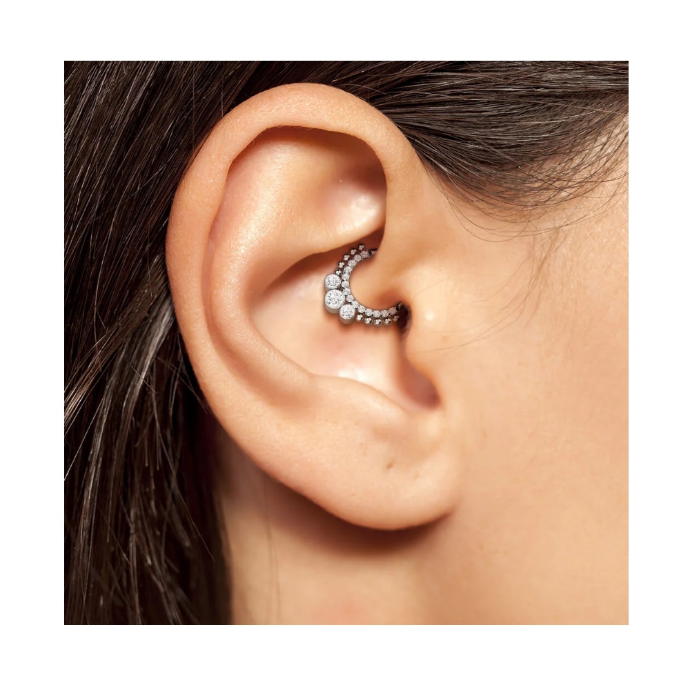 Septum clicker con mezza corona Microsfere e Tre brillantini centrali - immagine 3