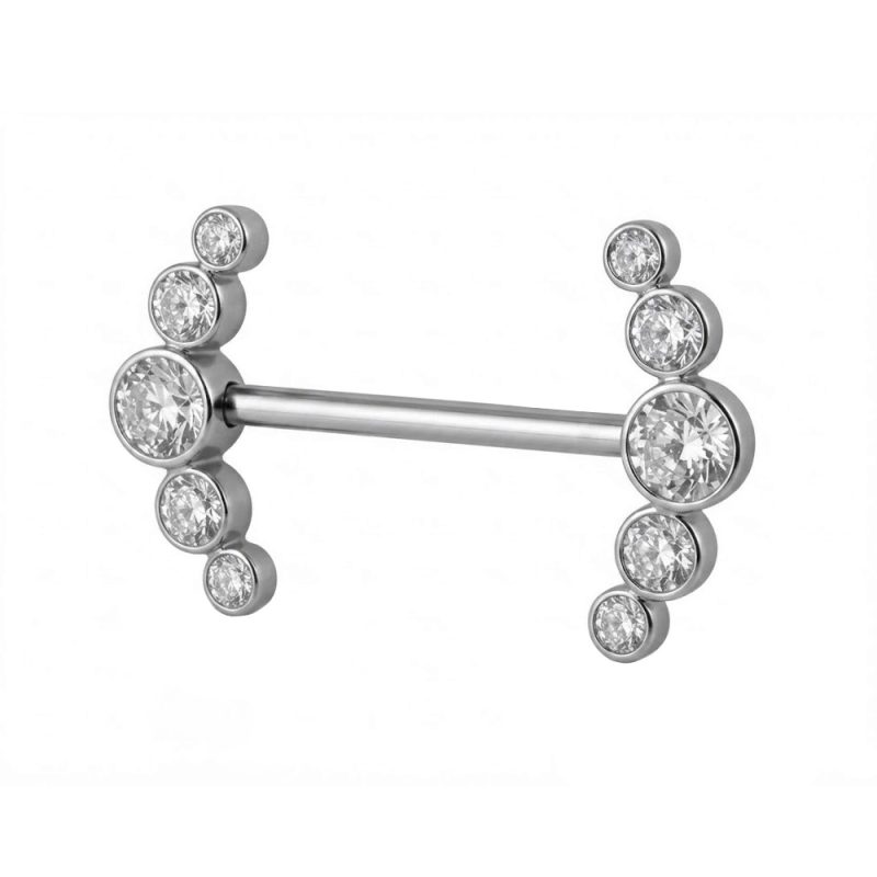 Nipple con due archi a cristalli